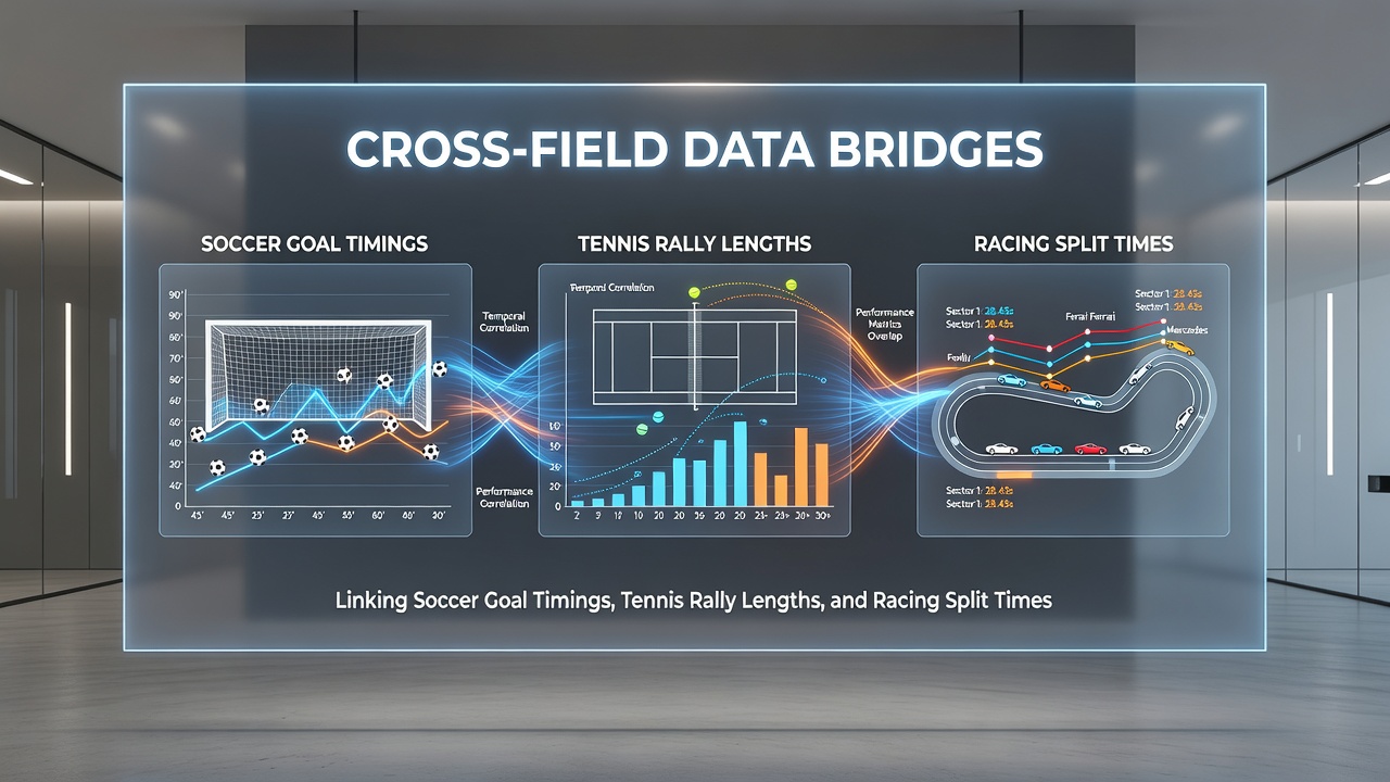 Interactive dashboard displaying linked soccer, tennis, and racing data streams for accumulator refinement