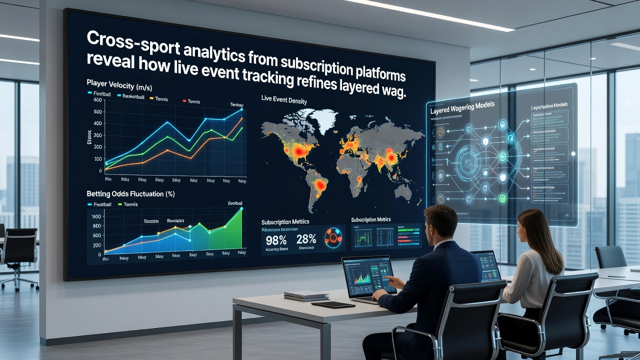 Cross-sport analytics interface displaying synchronized metrics for soccer, tennis, adn equine events in a single layered wager view