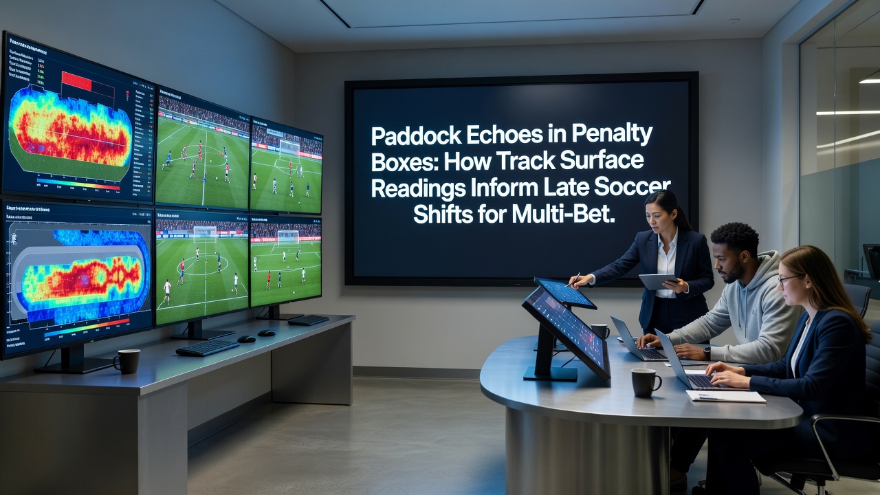 Data visualization showing track surface metrics mapped to soccer late-game performance indicators