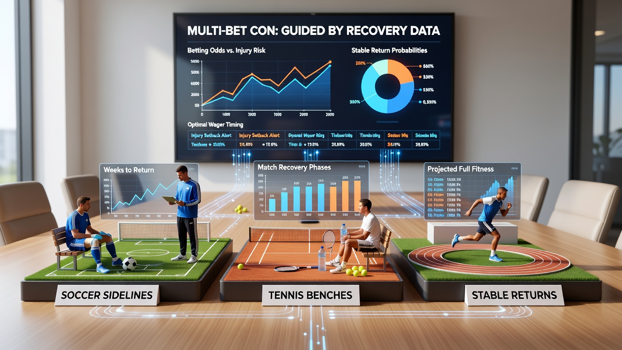 Data visualization of overlapping recovery timelines linking soccer fixtures, tennis tournaments, and horse racing calendars for accumulator planning