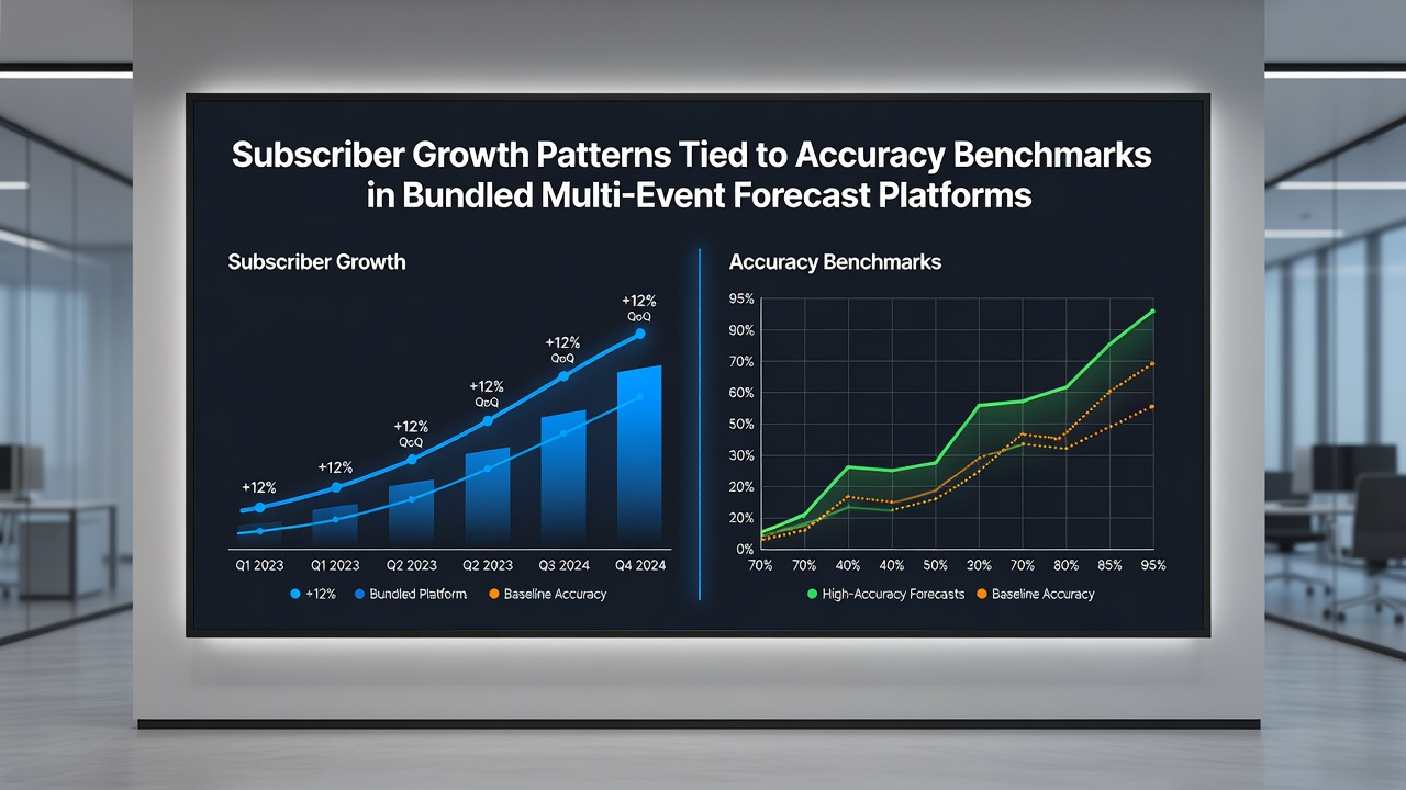 Data dashboard illustrating accuracy metrics and subscriber trends over time